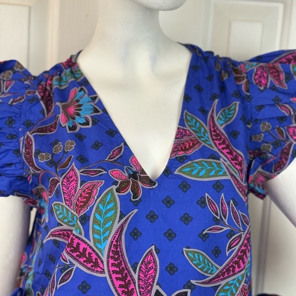 SUGARLIPS Rayanne Indigo Chia Flutter Peplum Top Size XS. E98 - Picture 5 of 14